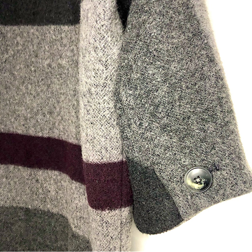 W by Worth Coat Wool Striped Size Small/M - Picture 2 of 8
